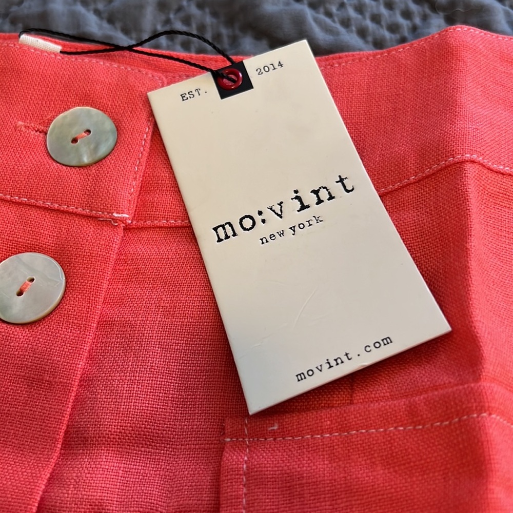 NWT Movint : Orange Linen Skirt - XS - Picture 2 of 10